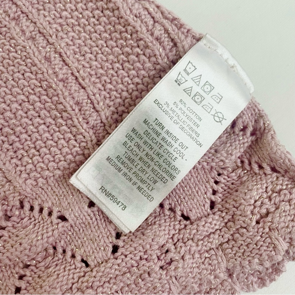 Rachel Zoe Festive Long Sleeve Pink Sparkly Cable Knit Sweater Dress, 12 months - Picture 9 of 10